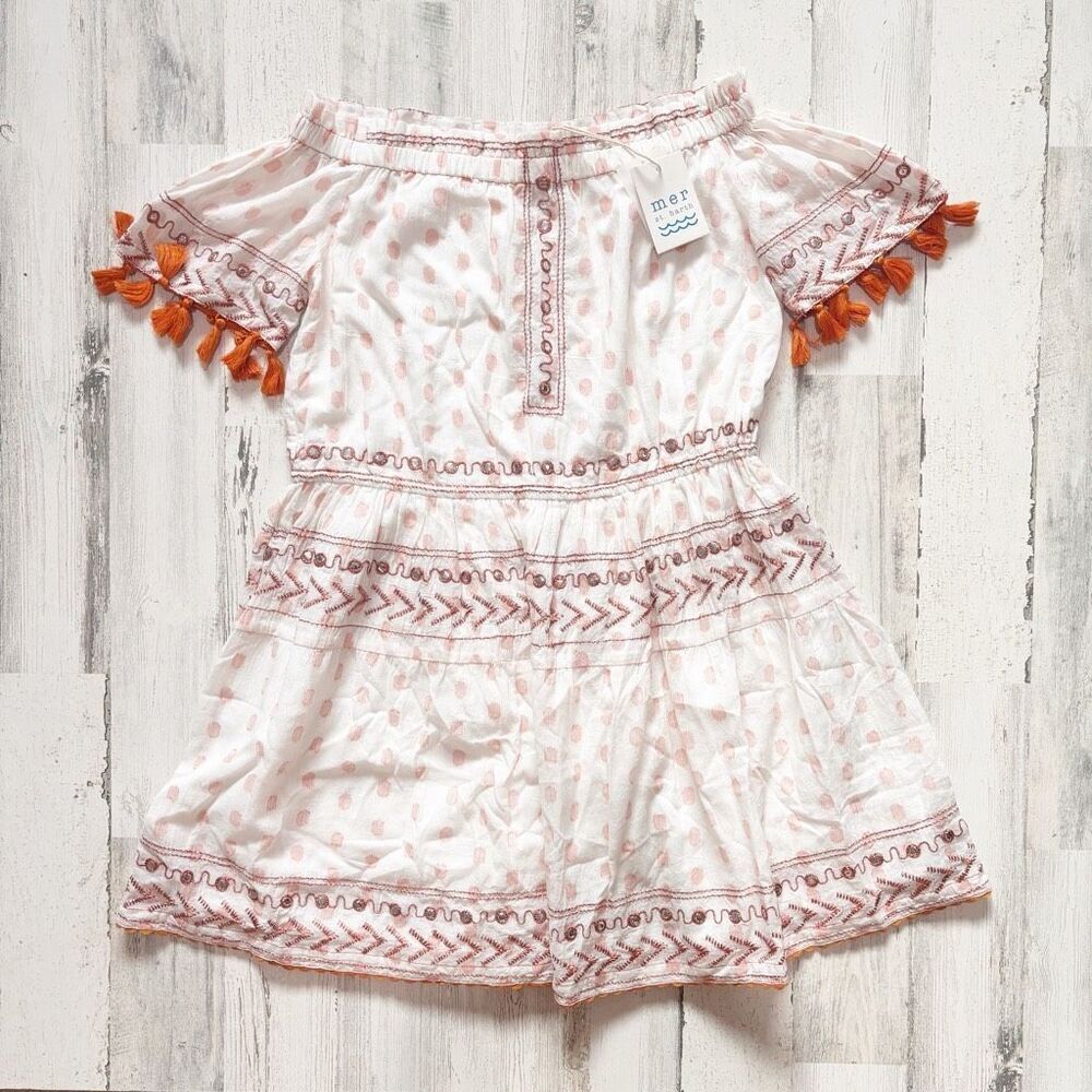 Mer St. Barth One Size Orange & White Dress